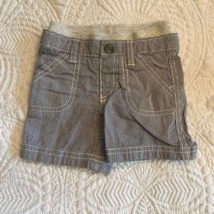 Old Navy blue & white striped shorts. 3-6 months